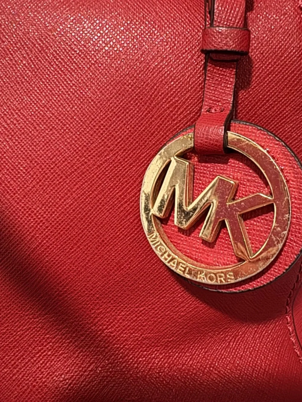 Michael Kors Charlotte Saffiano Leather Top Zip Tote Red NWOT